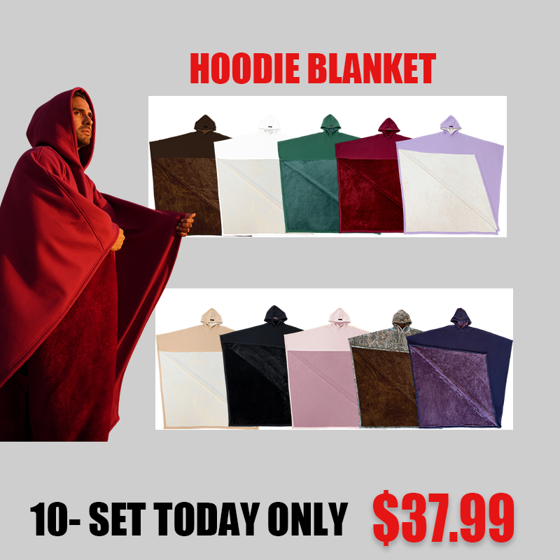LBF-Clearance Sale🎇 - Solid Color sided Fleece Hoodie Blanket