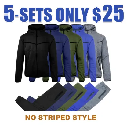 ⏰Men’s 4-Piece Fleece Zip Hoodie & Jogger Sets