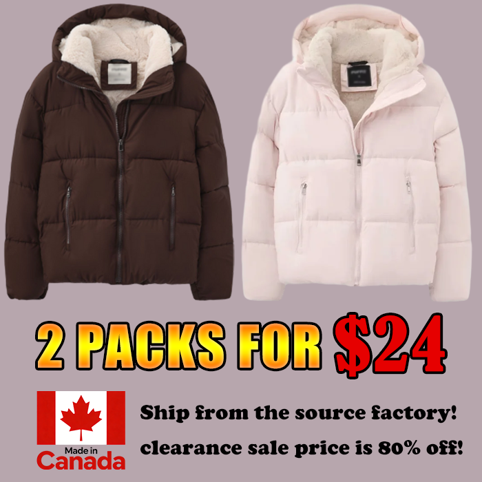 DD 🔥🔥Premium Faux Fur Lined Short Puffer Jackets with Removable Hood