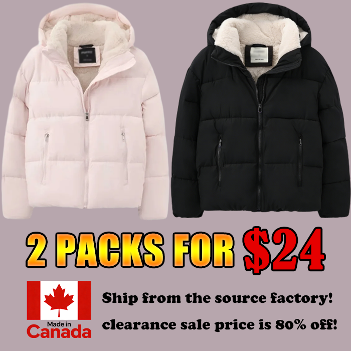 DD 🔥🔥Premium Faux Fur Lined Short Puffer Jackets with Removable Hood