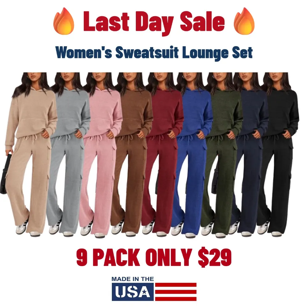ZZW-🔥14 PACK ONLY $34🔥Women's Fall Outfit 2-Piece Sweatsuit Lounge Set