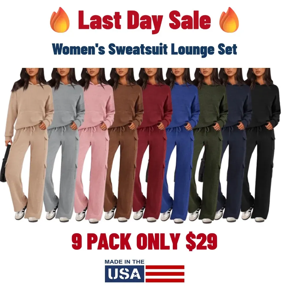 ZZW-🔥14 PACK ONLY $34🔥Women's Fall Outfit 2-Piece Sweatsuit Lounge Set