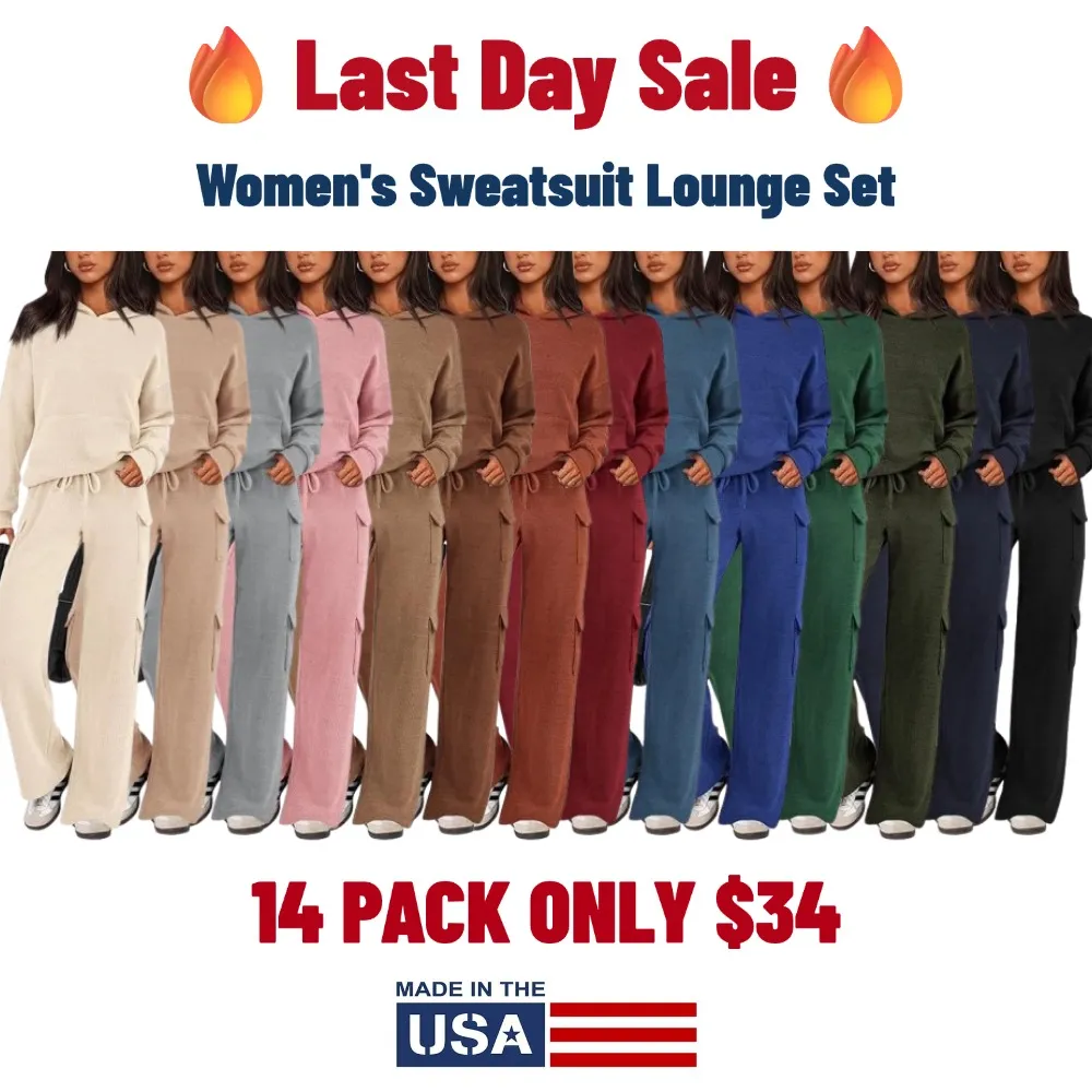 ZZW-🔥14 PACK ONLY $34🔥Women's Fall Outfit 2-Piece Sweatsuit Lounge Set