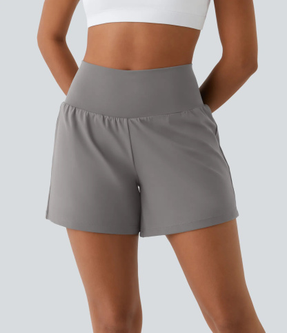 ⏰Flash Sale⚡Super High Waisted Back Pocket & Side Hidden Pocket 2-in-1 Yoga Shorts