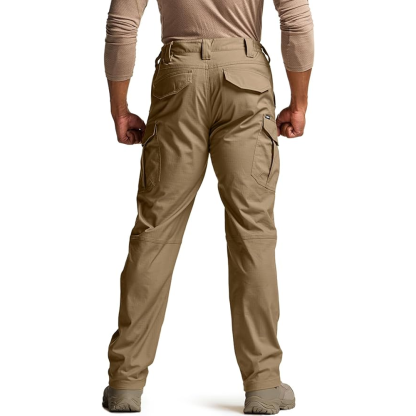 DDMen's Flex Stretch Tactical Pants, Water Resistant Ripstop Cargo Pants