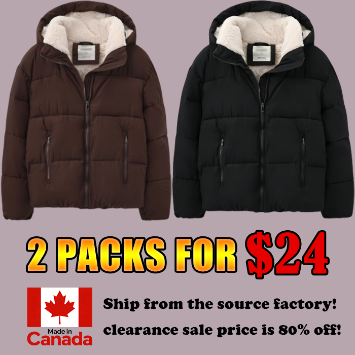DD 🔥🔥Premium Faux Fur Lined Short Puffer Jackets with Removable Hood