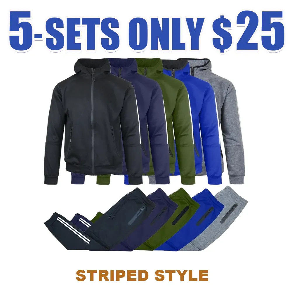 ⏰Men’s 4-Piece Fleece Zip Hoodie & Jogger Sets