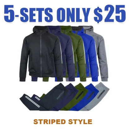 ⏰Men’s 4-Piece Fleece Zip Hoodie & Jogger Sets