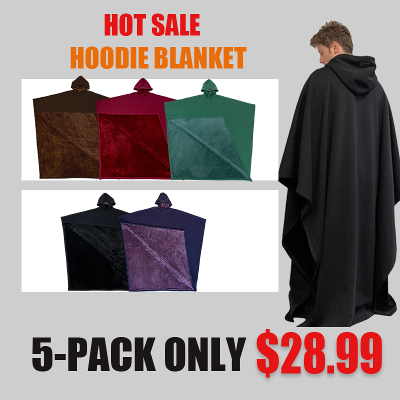 LBF-Clearance Sale🎇 - Solid Color sided Fleece Hoodie Blanket