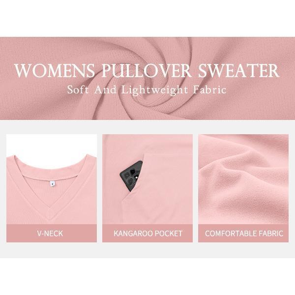 ZZW-Clearance sale🔥 Your Favorite Is Back!Women's Hoodless V-neck Sweatshirt With Kangaroo Pocket Fleece Longsleeve Oversized Casual Style Shirt