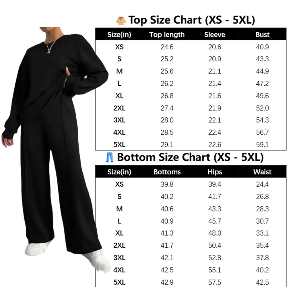 Women's Solid 2-Piece Set: Drop Shoulder Sweatshirt + Elastic Waist Pants