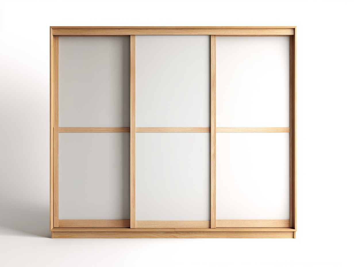 Armoire à portes coulissantes en bois 190x62x200cm - chêne clair - chambre - design moderne avec espace de rangement