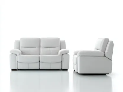 Ensemble canapé 2 places et fauteuil relax en cuir véritable - canapé 165x95x100 cm - blanc - salon - fonction relaxation