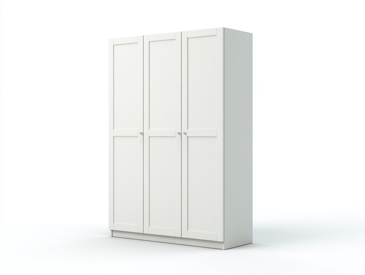 Armoire en bois 150x60x210cm - blanc - chambre - design moderne avec espace de rangement
