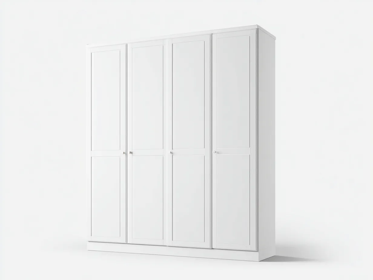 Armoire en bois 200x60x210cm - blanc - chambre - design moderne avec espace de rangement