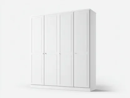 Armoire en bois 200x60x210cm - blanc - chambre - design moderne avec espace de rangement