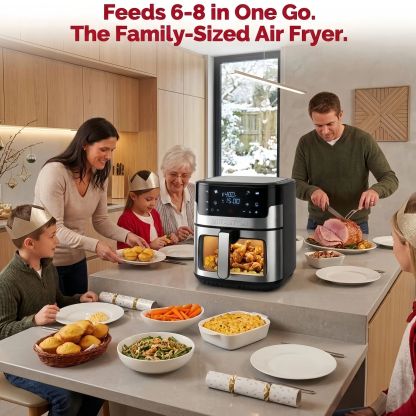 MIRASTON 8.5-Quart Air Fryer, 8 Preset Touchscreen, Dishwasher-Safe Basket, Stainless Steel