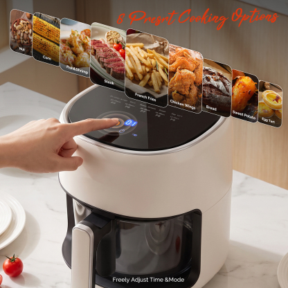 3.8QT Small Glass Air Fryer, Non-Toxic BPA-Free Glass Bowl