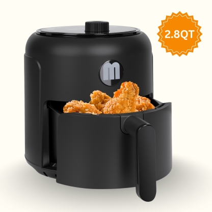 2.8QT Mini Air Fryer, Dial Control Time, Nonstick Basket Dishwasher Safe, Fast Cooking, Reheat Leftover, Small Air Fryers for 1-2 People, Suitable for Dorm Apartment