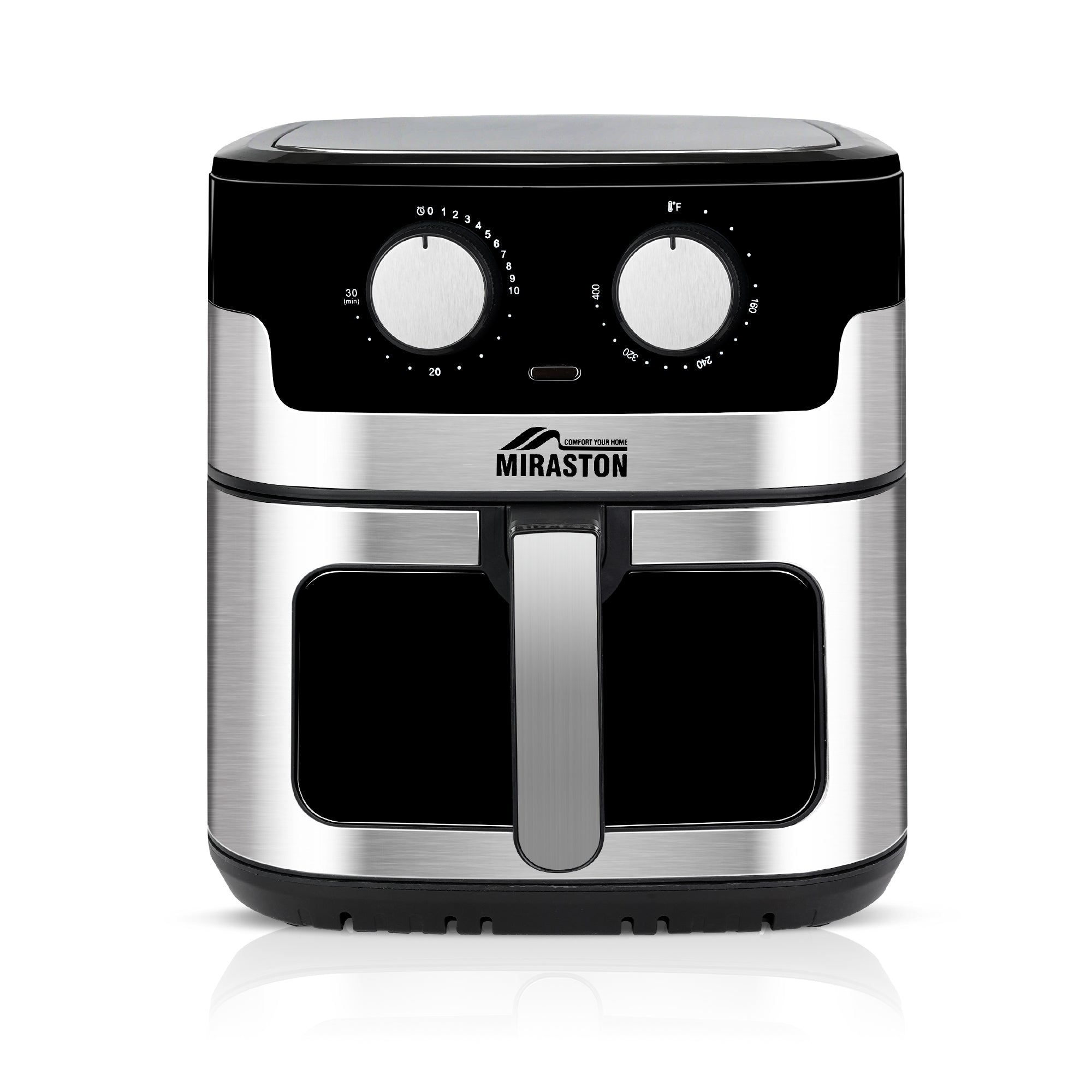 MIRASTON 8.5QT Dials Large Capacity Air Fryer Easy-to-Use Manual Design for Healthy Meals 1500W