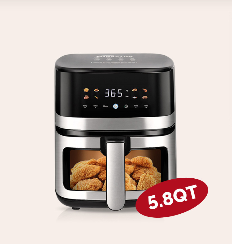 Solo Dining or a Couple's World? The MIRASTON 5.8QT Compact Air Fryer Makes Every Meal Simpler