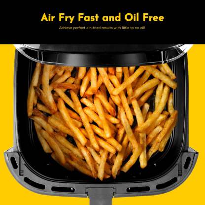 MIRASTON 8.5QT Dials Large Capacity Air Fryer Easy-to-Use Manual Design for Healthy Meals 1500W