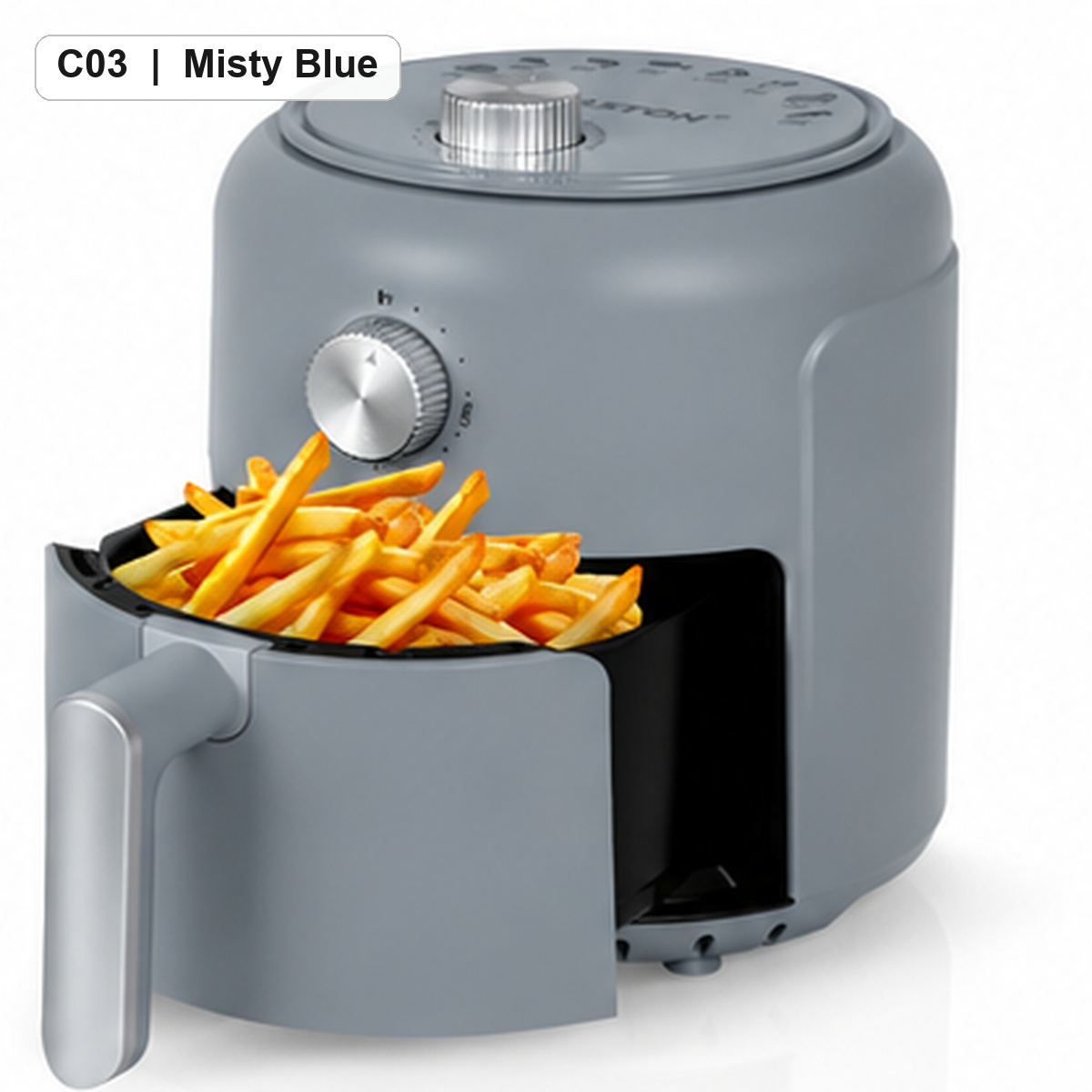 MIRASTON 2.8QT Compact Air Fryer with Manual Controls and Pull-Out Basket, Retro Countertop Design, Easy-to-Use Kitchen Air Fryer, 9 Colors Available