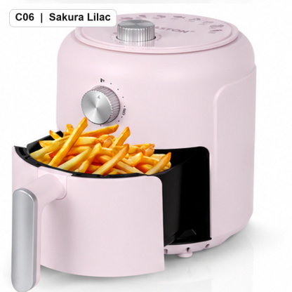 MIRASTON 2.8QT Compact Air Fryer with Manual Controls and Pull-Out Basket, Retro Countertop Design, Easy-to-Use Kitchen Air Fryer, 9 Colors Available