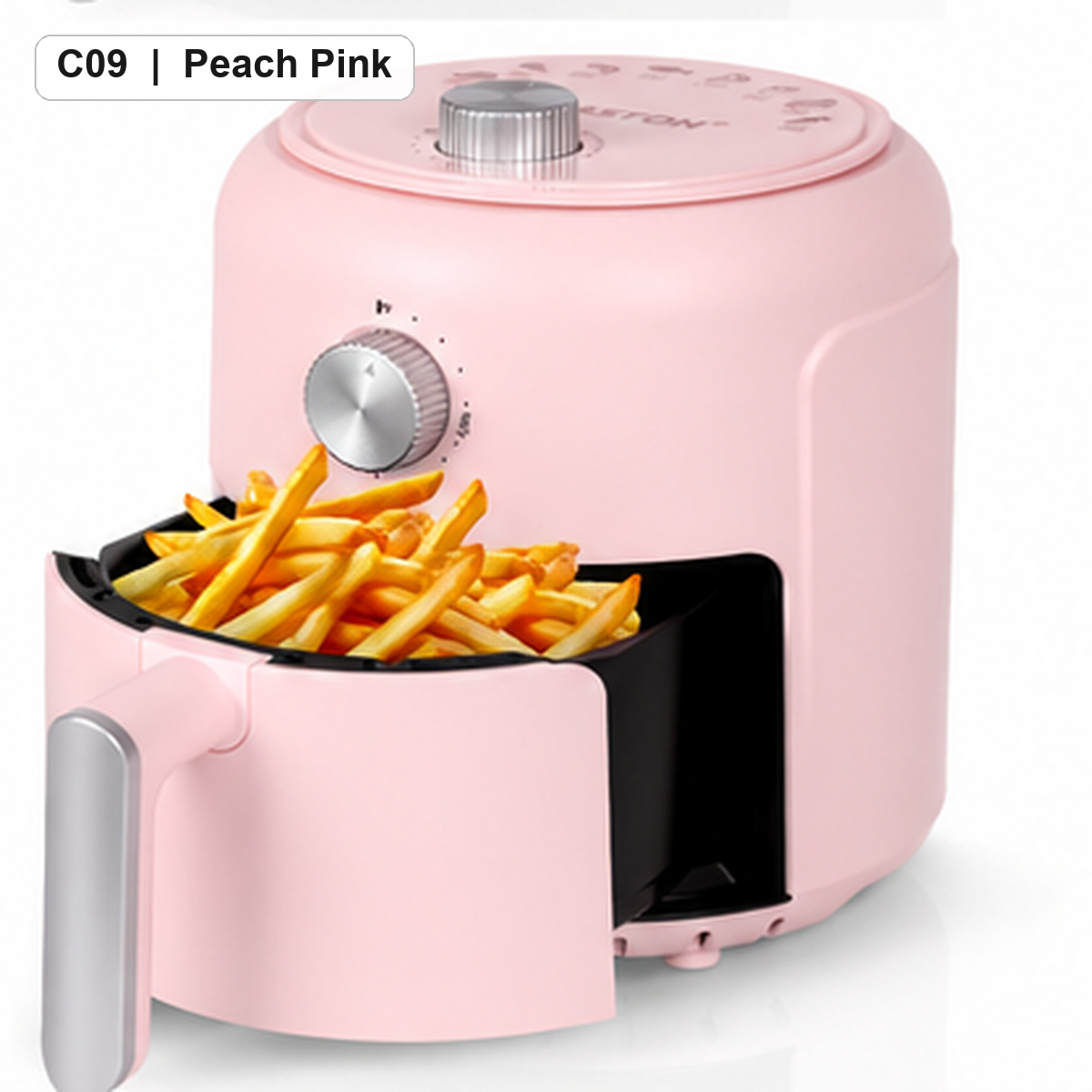MIRASTON 2.8QT Compact Air Fryer with Manual Controls and Pull-Out Basket, Retro Countertop Design, Easy-to-Use Kitchen Air Fryer, 9 Colors Available