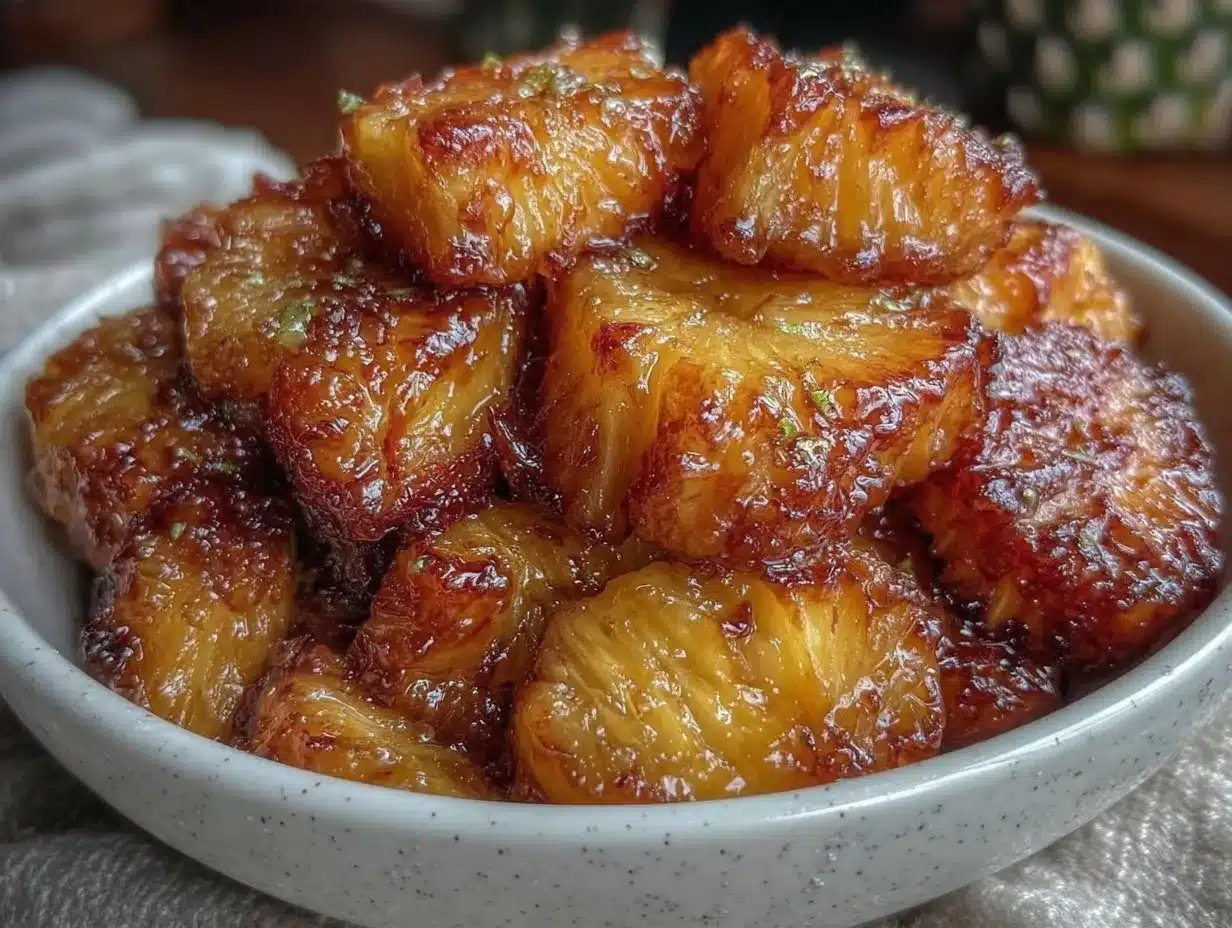 air fryer pineapple chunks preparation steps