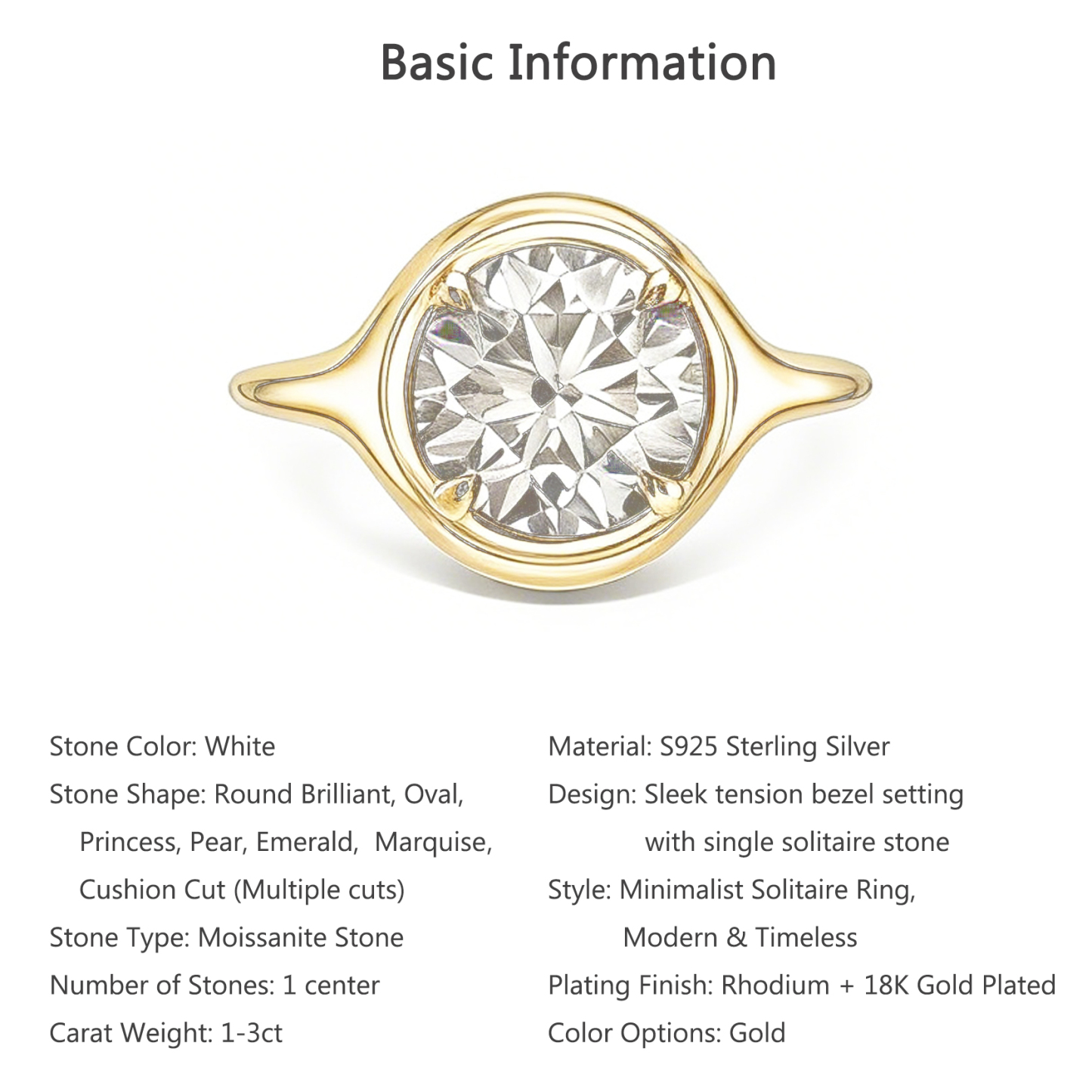 Bold&Chice 1-3CT East-West Setting Moissanite Ring, S925 Silver Lab Created Diamond, Sleek Multi-Cut Statement Ring for Her
