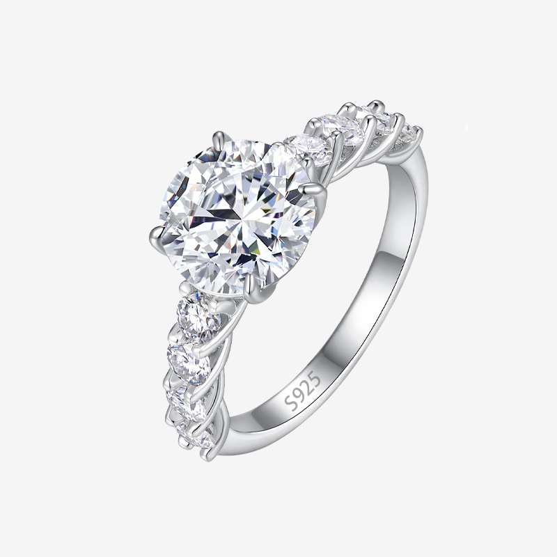 Bold&Chice 3CT Round Cut Moissanite Ring, Lab Created Moissanite, Perfect Proposal & Anniversary Gift for Women
