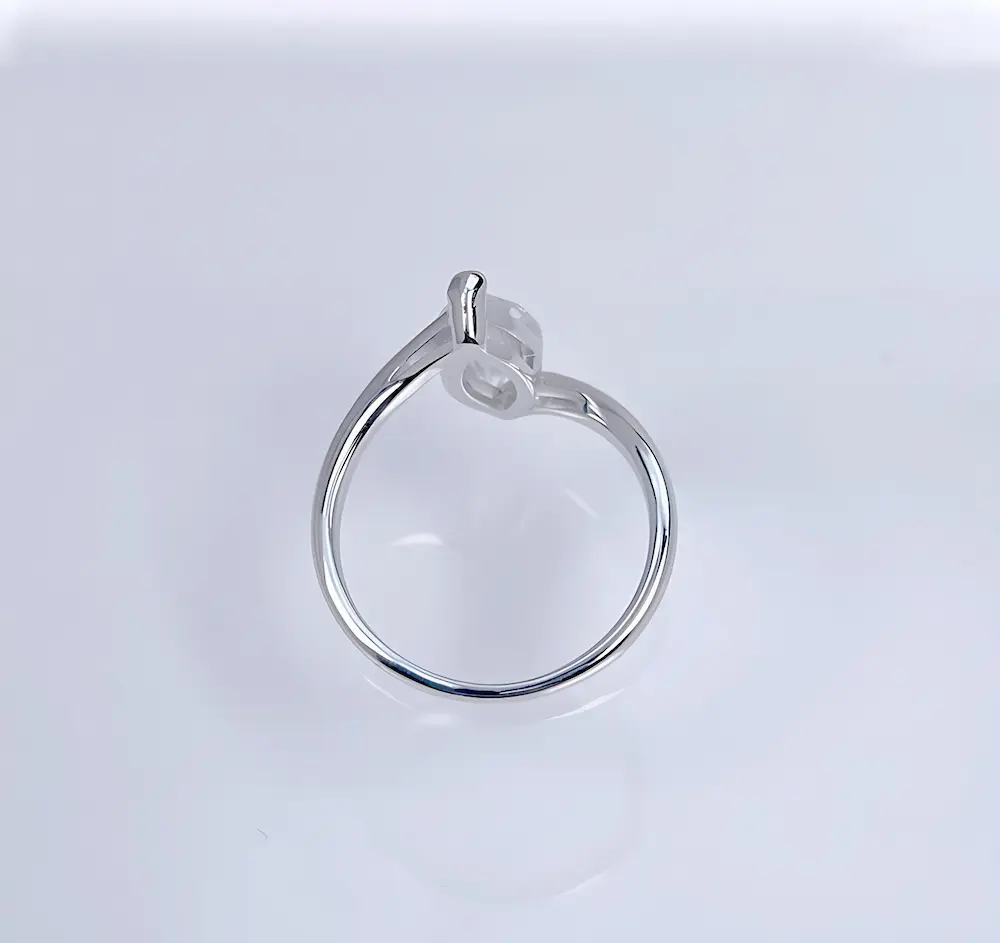 Bold&Chice 2CT Marquise Cut Moissanite Ring, 18K Gold Plated S925 Silver Lab Created Diamond Ring