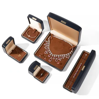 Bold&Chic Premium PU Leather Jewelry Box, Gift Storage Case for Pendants, Bracelets, Rings, Business Jewelry Organizer (Jewelry Not Included), Free Gift Included