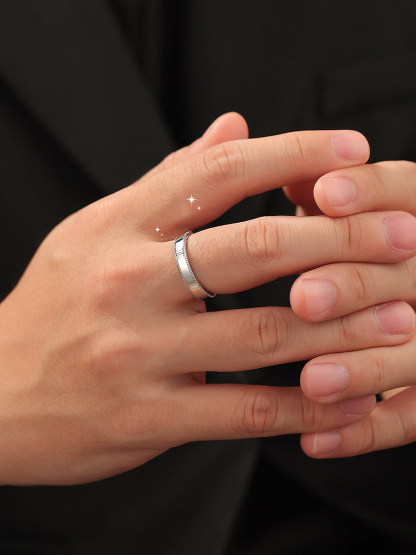 Bold&Chice Minimalist Milgrain Moissanite Wedding Band, Single Baguette Stone, Unisex S925 Silver Lab Created Diamond Ring 0.2CT