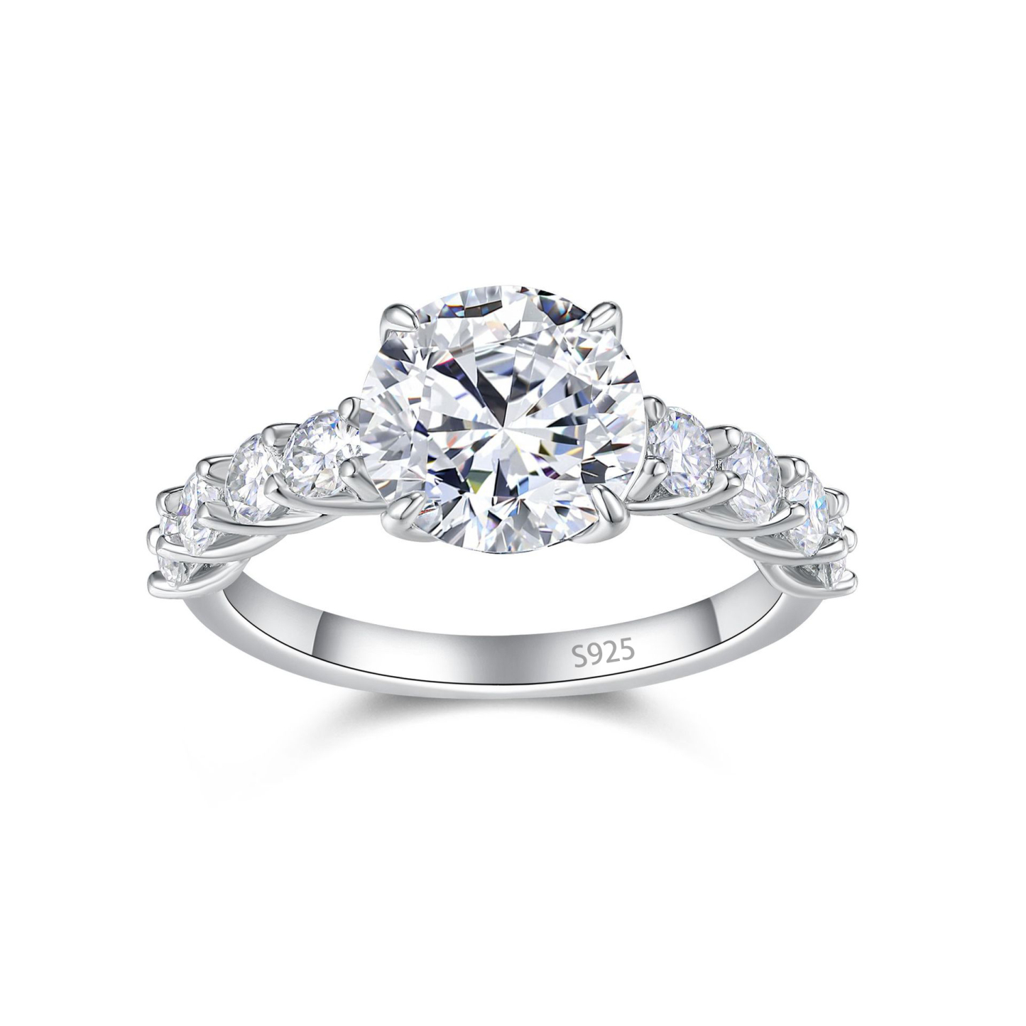 Bold&Chice 3CT Round Cut Moissanite Ring, Lab Created Moissanite, Perfect Proposal & Anniversary Gift for Women