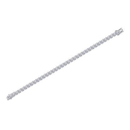 Bold&Chice 9.9CT Moissanite Tennis Bracelet, Lab Created Diamond Bracelet, S925 Silver Plated 18K White Gold Bracelet for Women
