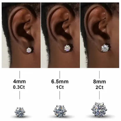 Bold&Chice Snowflake Starburst Moissanite Stud Earrings, 0.3CT-2CT 18K Gold Plated S925 Silver Lab Created Diamond, D-Color Sparkling Statement Earrings