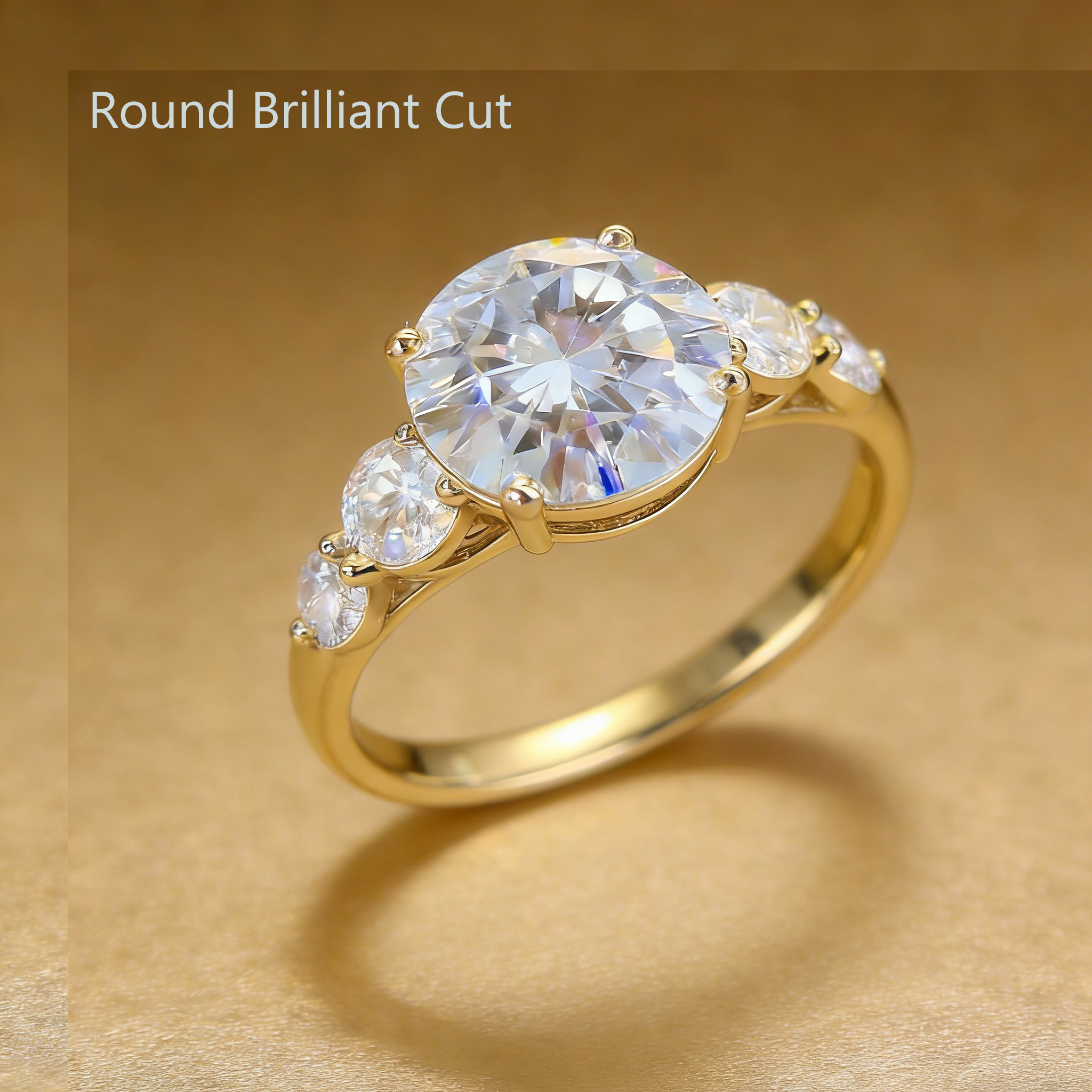 Bold&Chice 0.8-10CT Luxury Five-Stone Moissanite Ring, S925 Silver Lab Created Diamond, Elegant Multi-Cut Statement Ring for Her