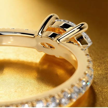 Bold&Chice 0.5-1CT Eternity Band Moissanite Ring, 18K Gold Plated S925 Silver Lab Created Diamond, Timeless Multi-Style Statement Ring for Her