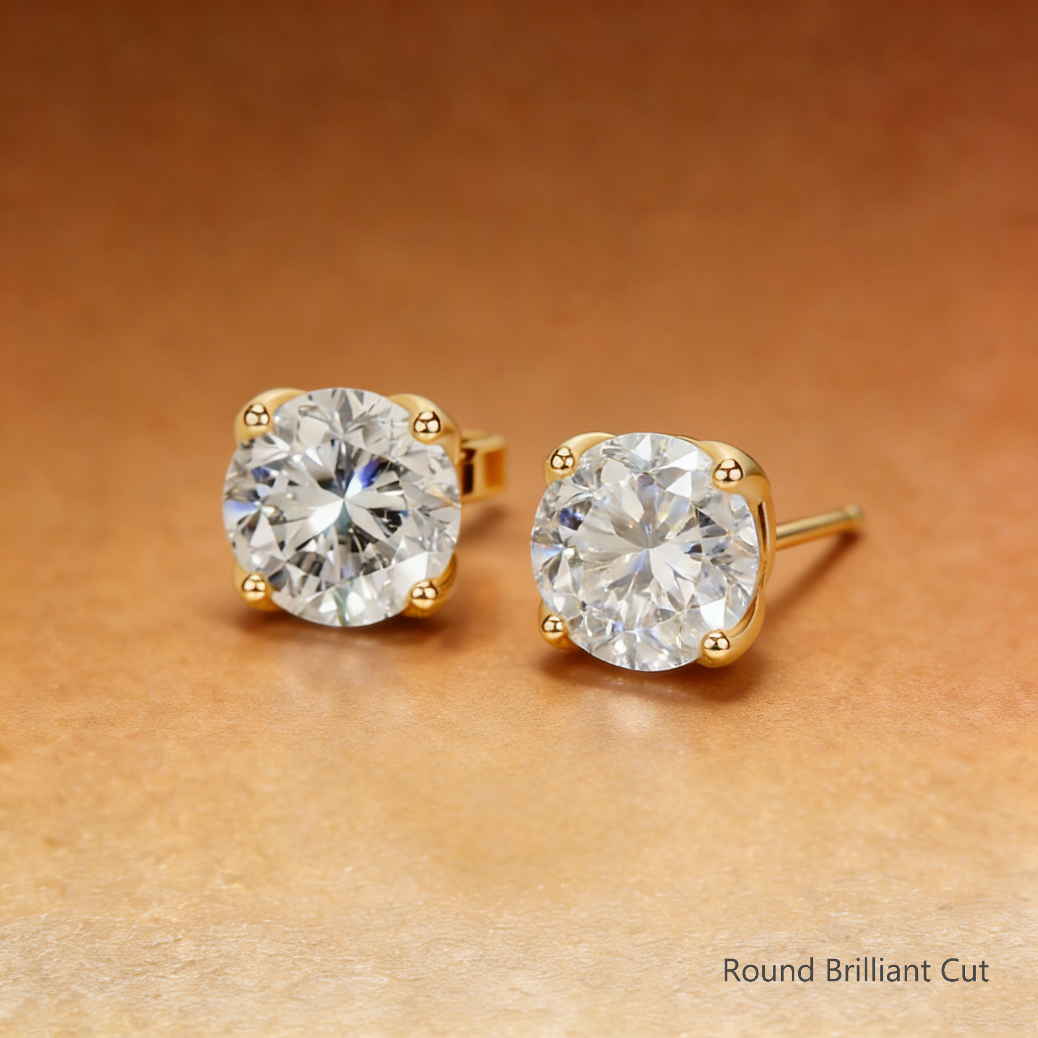 Bold&Chice 2CT Timeless Tulip Collet Moissanite Stud Earrings, S925 Silver Lab Created Diamond, Elegant Floral Statement Earrings for Her