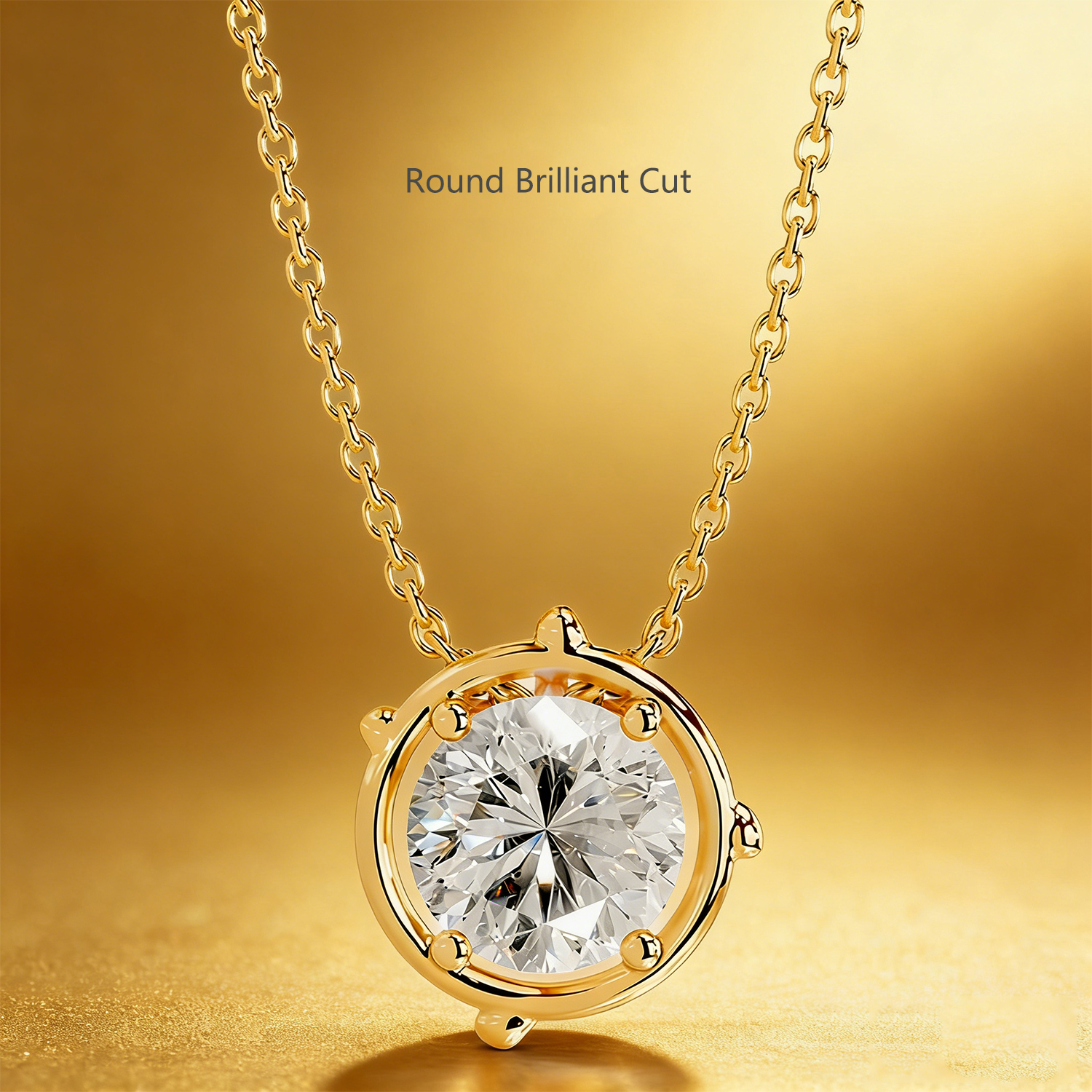 Bold&Chice 2-3CT Flora Series Moissanite Pendant Necklace, 18K Gold Plated S925 Silver Lab Created Diamond,Perfect Daily Wear & Birthday Gift for Women