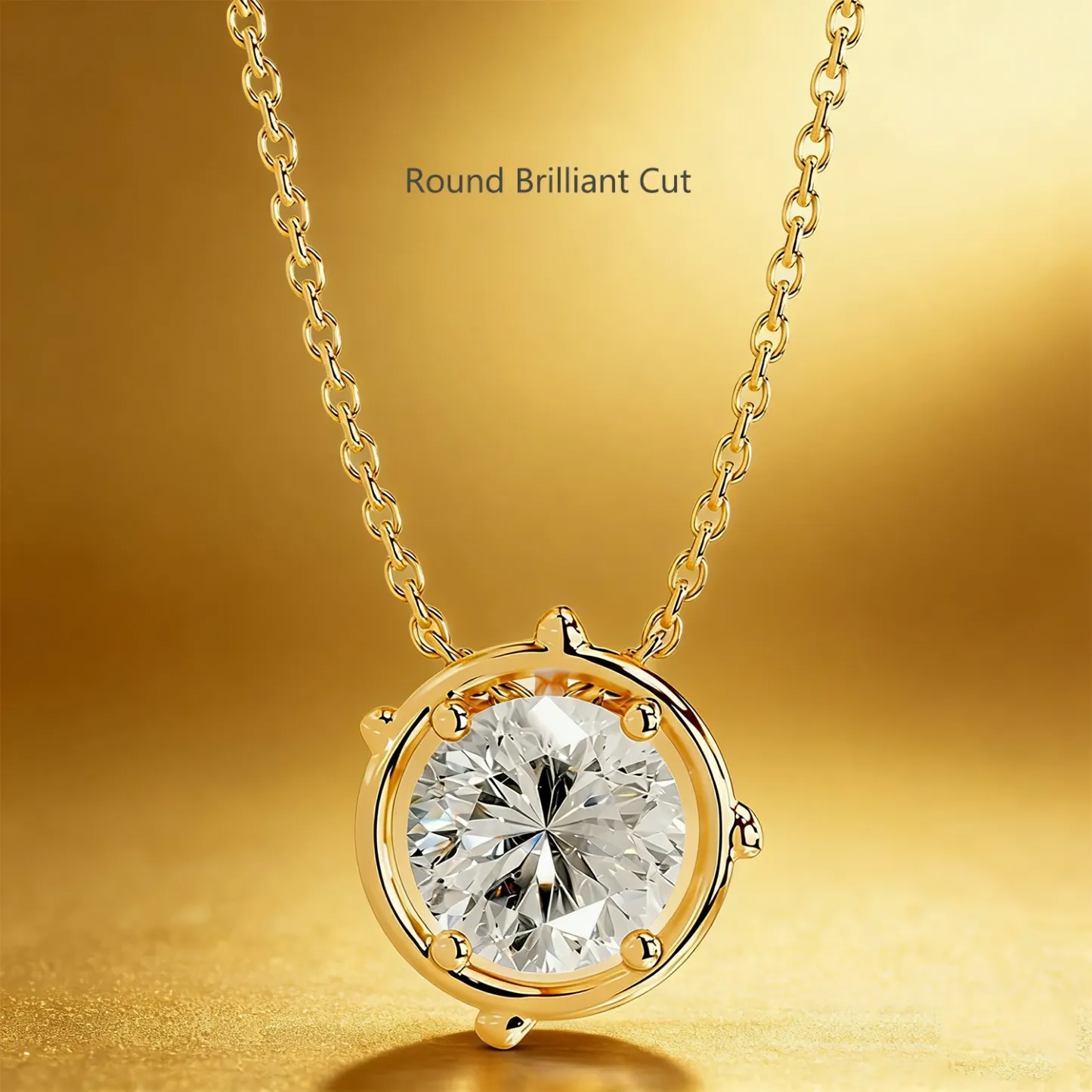 Bold&Chice 2-3CT Flora Series Moissanite Pendant Necklace, 18K Gold Plated S925 Silver Lab Created Diamond,Perfect Daily Wear & Birthday Gift for Women