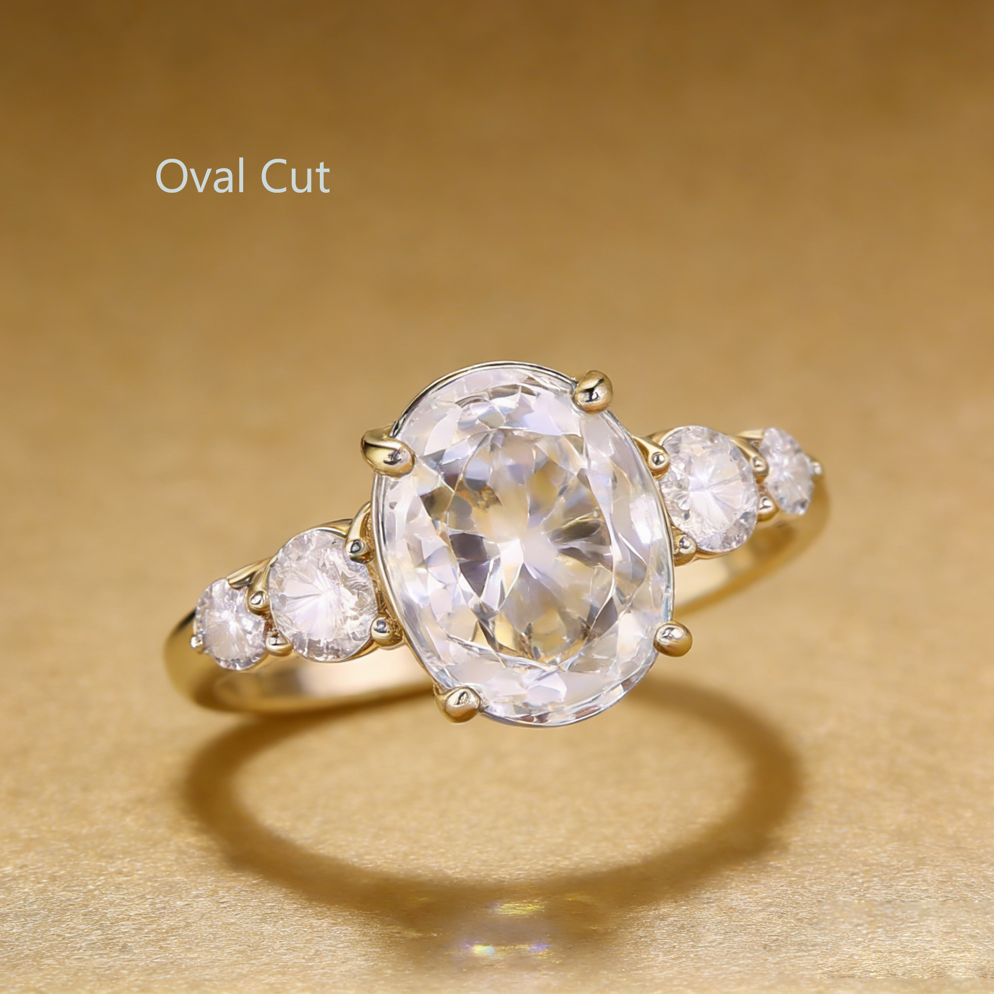 Bold&Chice 0.8-10CT Luxury Five-Stone Moissanite Ring, S925 Silver Lab Created Diamond, Elegant Multi-Cut Statement Ring for Her