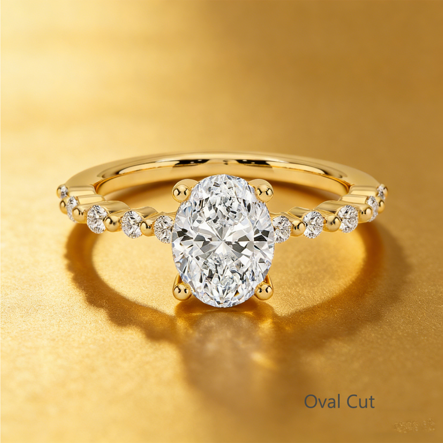 Bold&Chice 0.8-10CT Floating-Shared Prong Moissanite Ring, S925 Silver Lab Created Diamond, Sleek Multi-Cut Statement Ring for Her