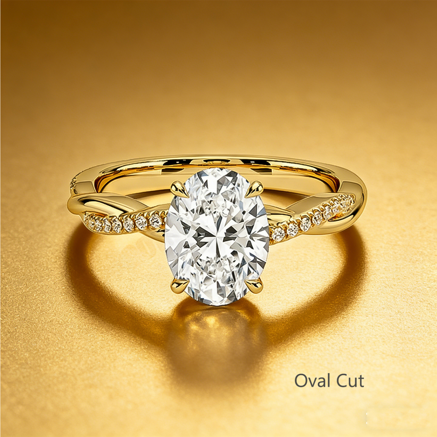 Bold&Chice 0.8-8CT Twisted Setting Moissanite Ring, Multi-Cut S925 Silver Lab Created Diamond Ring for Women