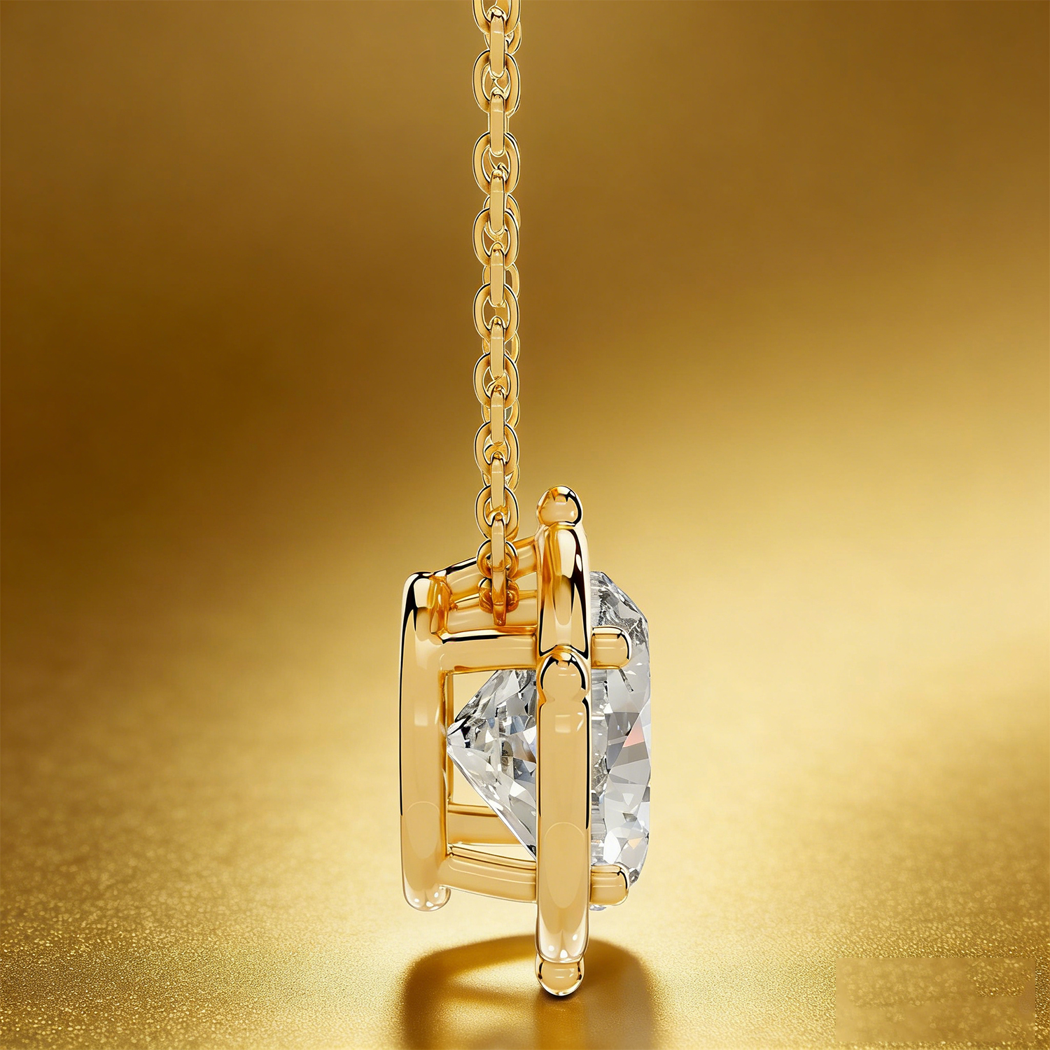 Bold&Chice 2-3CT Flora Series Moissanite Pendant Necklace, 18K Gold Plated S925 Silver Lab Created Diamond,Perfect Daily Wear & Birthday Gift for Women