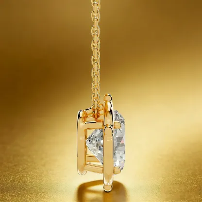 Bold&Chice 2-3CT Flora Series Moissanite Pendant Necklace, 18K Gold Plated S925 Silver Lab Created Diamond,Perfect Daily Wear & Birthday Gift for Women