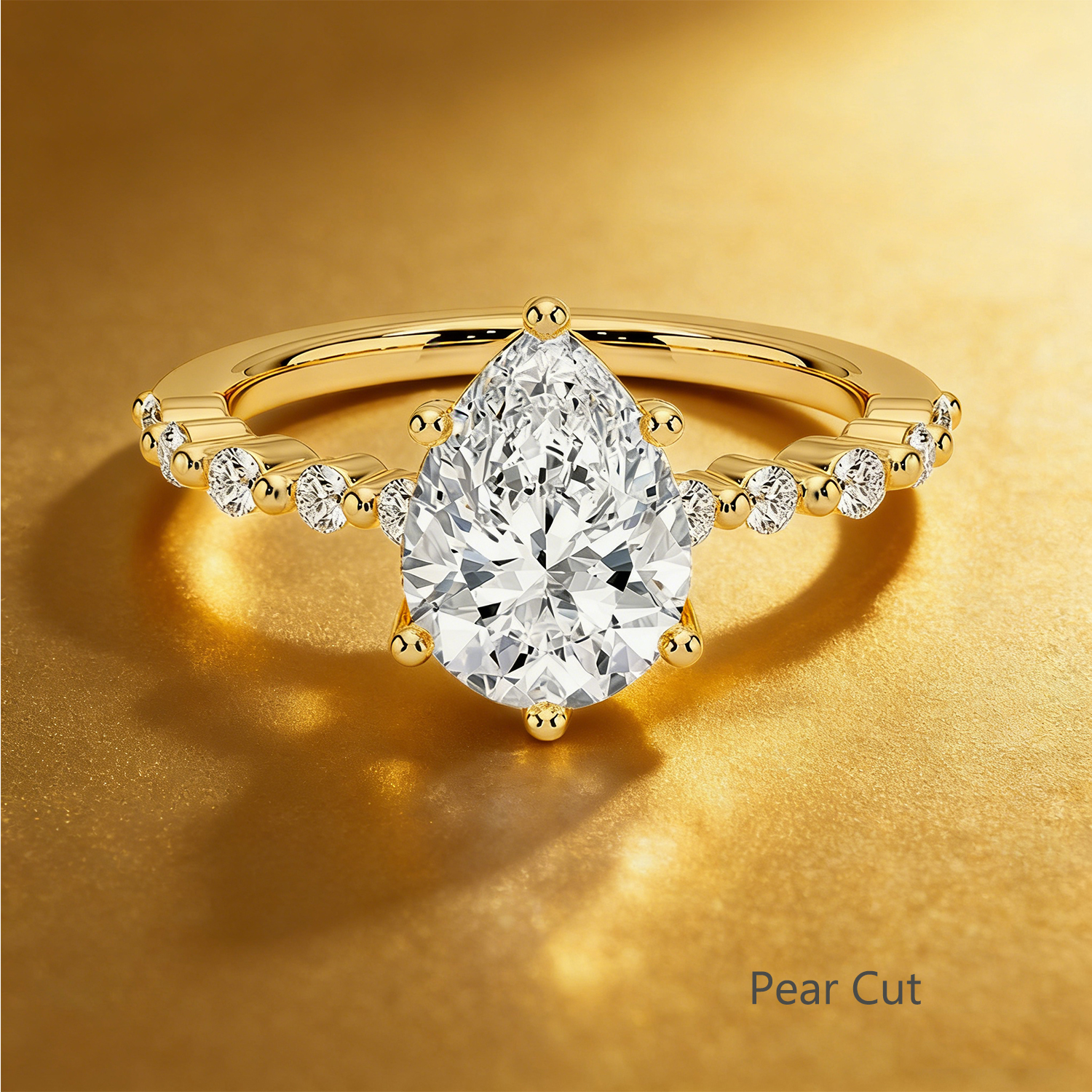 Bold&Chice 0.8-10CT Floating-Shared Prong Moissanite Ring, S925 Silver Lab Created Diamond, Sleek Multi-Cut Statement Ring for Her