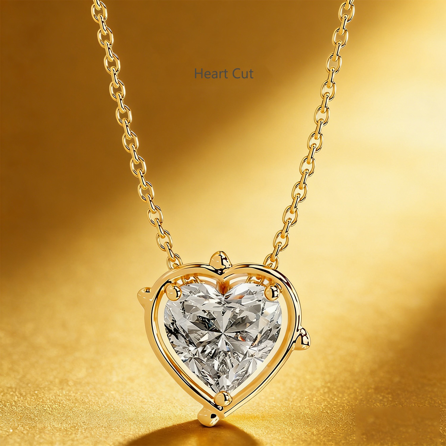 Bold&Chice 2-3CT Flora Series Moissanite Pendant Necklace, 18K Gold Plated S925 Silver Lab Created Diamond,Perfect Daily Wear & Birthday Gift for Women